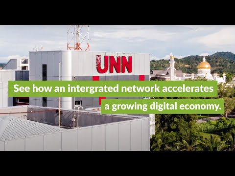 Title slide that says, “Brunei Accelerates Its Digital Economy With Unified National Networks Deploying a Juniper Network.”