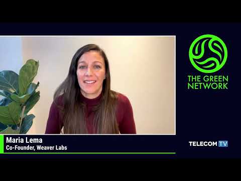 Still image with I picture of Maria Lema with the words ‘Maria Lema, CO-Founder, Weaver Labs’ under her image. On the righthand side there is a green icon that says THE GREEN NETWORK under it. In the lower right corner it says ‘TELECOMTV’