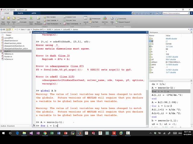 Lecture 02 Part 5: Finite Difference for Heat Equation Matlab Demo, 2016 Numerical Methods for PDE